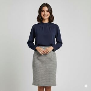 Calvin Klein Gray Heathered Lined Pencil Skirt Size 14 NWT Stretch Career Office